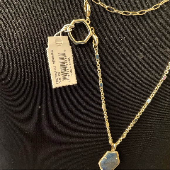 Kendra Scott Framed Tessa Multi Strand Necklace - NWT - Blue Lapis - Picture 11 of 14